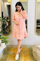 BLUSH SCHIFFLI SHIRT DRESS