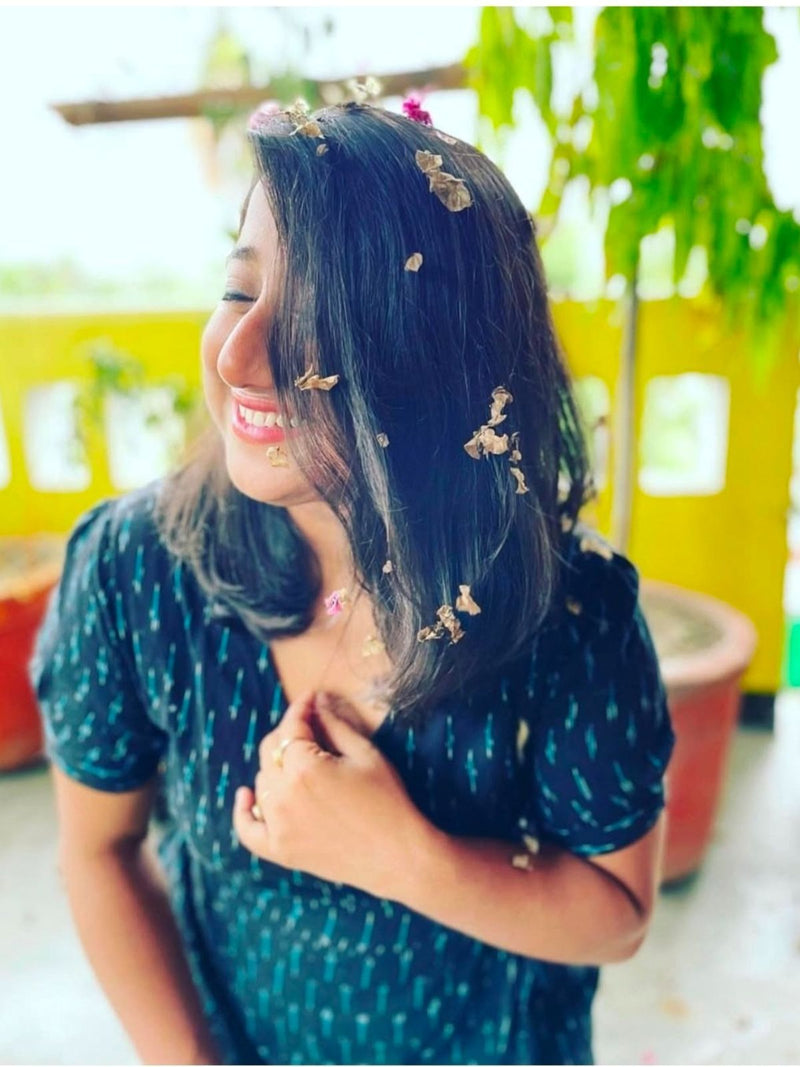 Black Ikat Wrap Dress