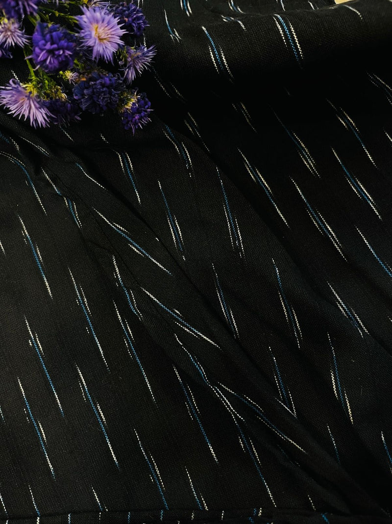 Black Ikat Wrap Dress