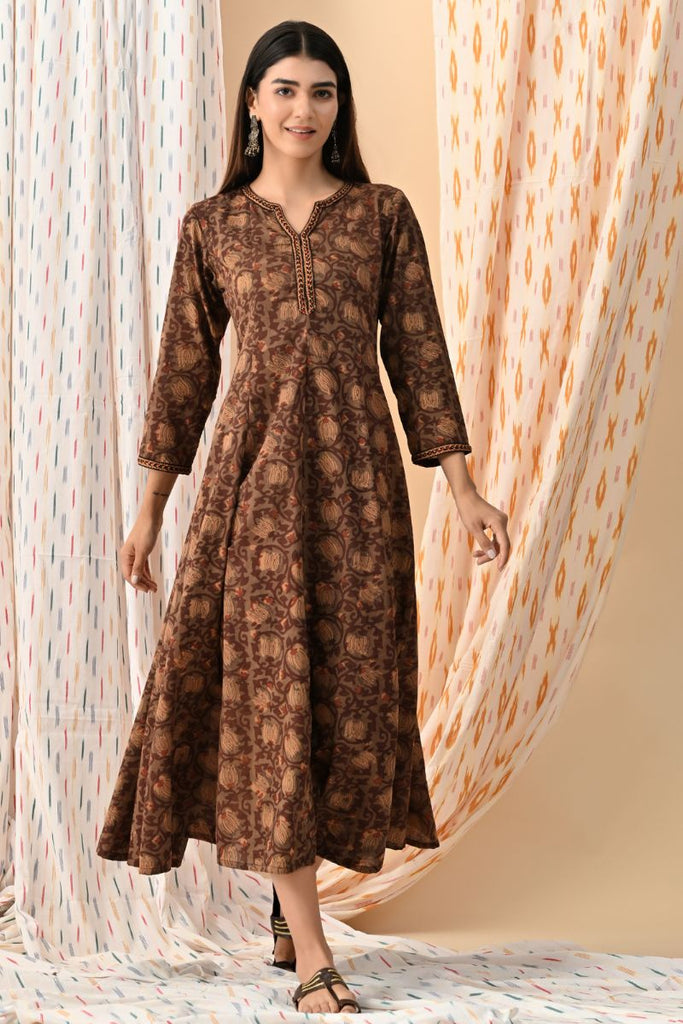 long burnt orange dress A-line Long Sleeves Light Burnt Orange Modest Prom Dresses PD018 – bridalsew main image 0