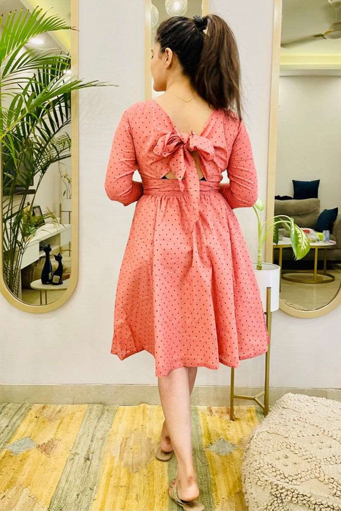 pink cute peekaboo short dress
