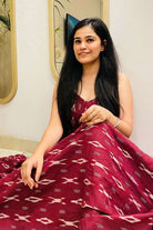 WINE IKAT TWIRL DRESS