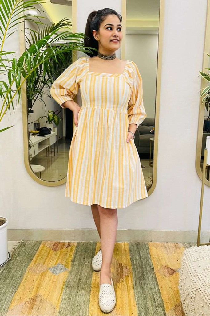 YELLOW IKAT SUMMER DRESS