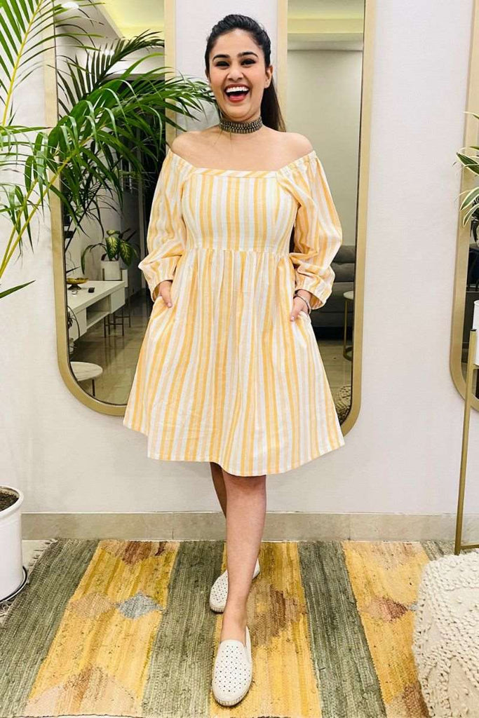 YELLOW IKAT SUMMER DRESS