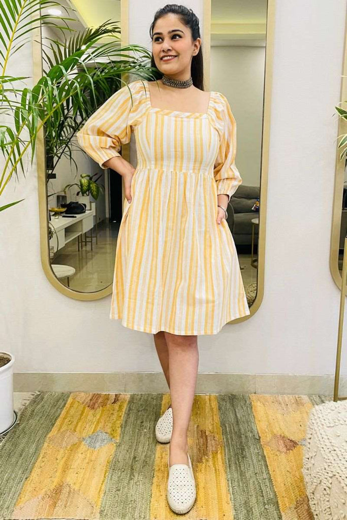 YELLOW IKAT SUMMER DRESS