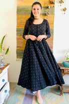 BLACK IKAT TWIRL DRESS