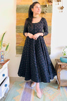 BLACK IKAT TWIRL DRESS